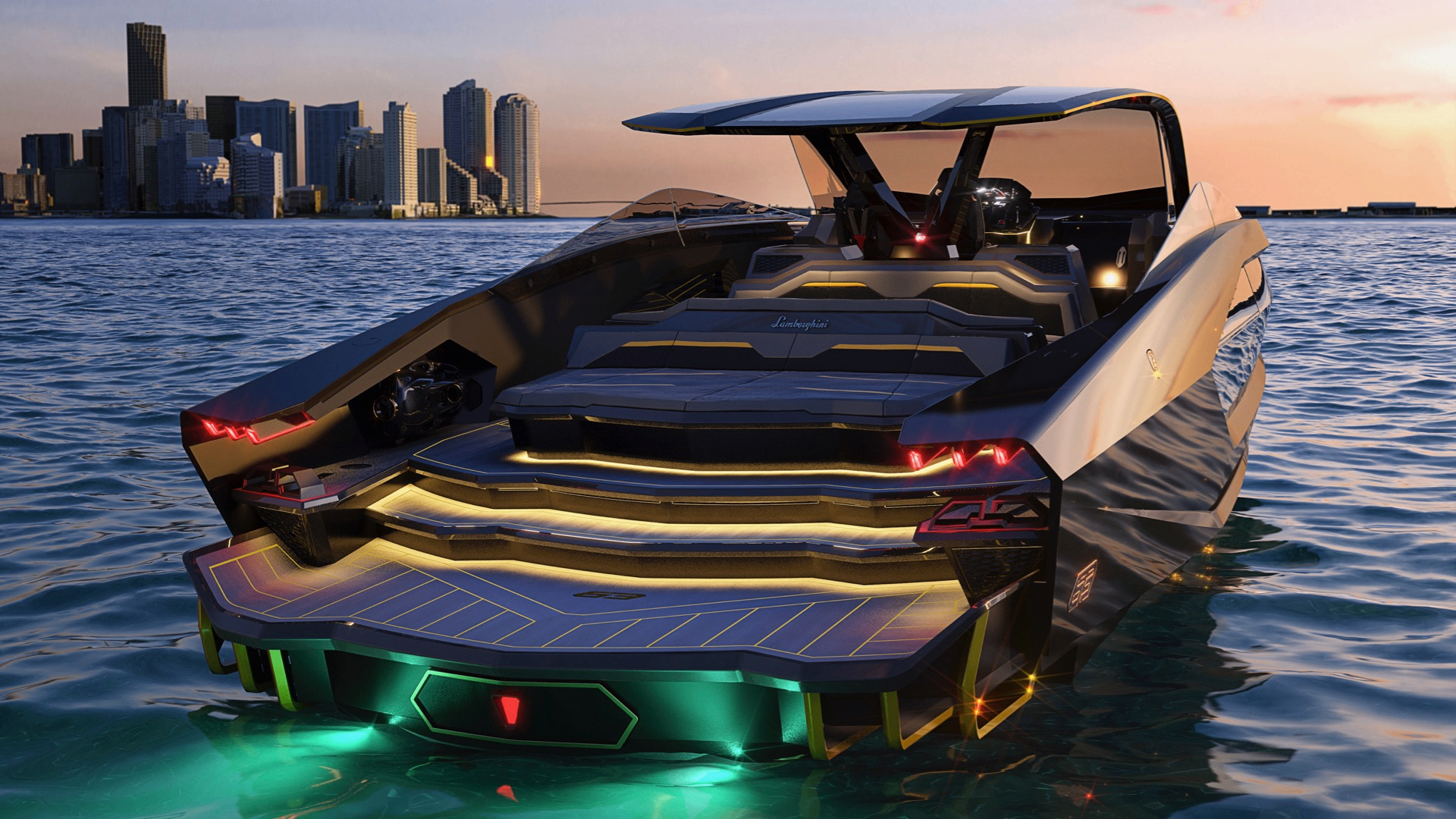 Lamborghini 63 yacht in Mykonos